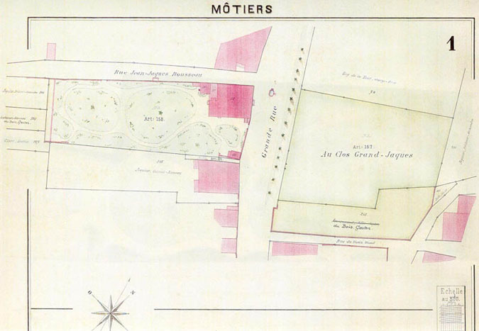 Plan cadastral de Môtiers (1887)